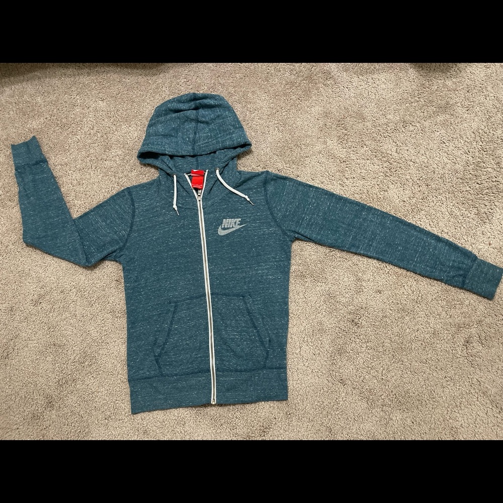 Blue Nike Long Sleeve hooded zip up - Size S
